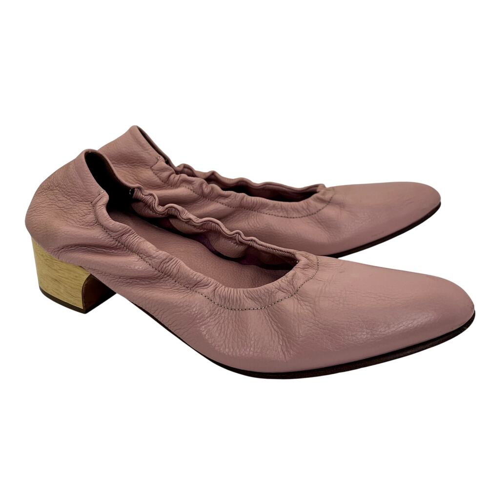 Rachel Comey Calder Pumps Heels Mauve Leather Almond Toe Wood Heel US 10